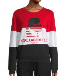 Karl Lagerfeld Multicolor Colorblocked Logo Pullover