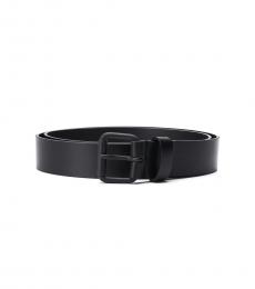 Diesel Black Solid Leather Belt