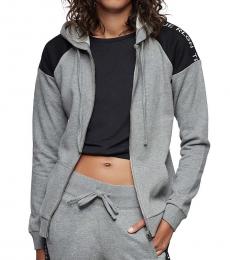 True Religion Heather Charcoal Logo Zip Hoodie