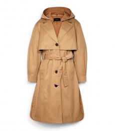 Coach Brown Quilted Long Trench Coat