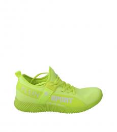 Philipp Plein Neon Green Carter Logo Hi-Top Sneakers