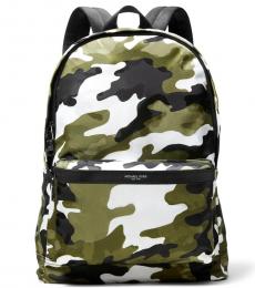 Michael Kors Olive/White Camo Kent Large Backpack