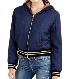True Religion Insignia Blue Patched Hoodie Jacket
