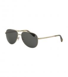 Ermenegildo Zegna Gold Green Pilot Sunglasses