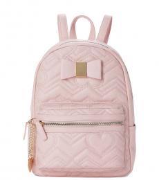Betsey Johnson Blush Bow Quilted Medium Backpack