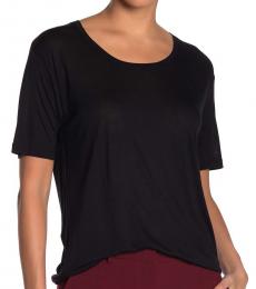 Diane Von Furstenberg Black Scoop Neck T-Shirt