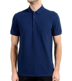 Versace Collection Indaco Blue Medusa Patch Polo