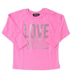 Diesel Baby Girls Pink Love More T-Shirt