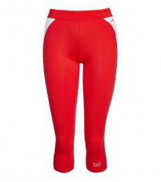 Emporio Armani Red Crossfit Activewear Leggings