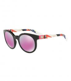 Armani Exchange Black Grey-Violet Mirror Sunglasses