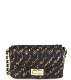 Karl Lagerfeld Black Agyness Logo Small Crossbody