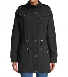 Michael Kors Black Missy Crinkle Nylon Anorak