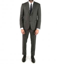 Corneliani Grey  Side Vent Glenurquhart Drop  2-Button  Suit