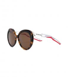 Balenciaga Brown Round Sunglasses