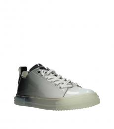 Grey Blabber Patent Leather Sneakers