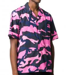Valentino Garavani Pink Camouflage Short Sleeve Shirt