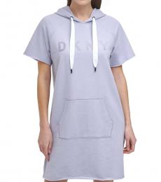 DKNY Blue Cotton Sweatshirt Dress