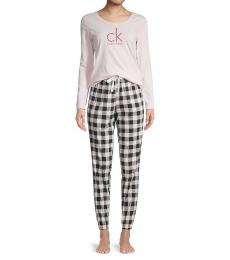 Calvin Klein White 2-Piece Logo Pajama Set