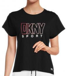 DKNY Black Crew Neck Boxy T-Shirt
