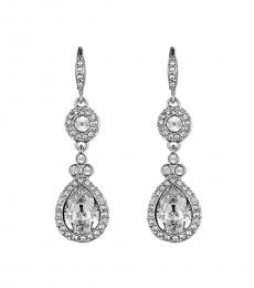 Givenchy Silver Crystal Drop Earrings