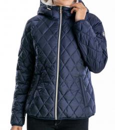 Michael Kors Dark Blue Quilt Packable Jacket
