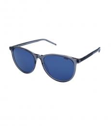 Blue Grey Round Sunglasses