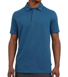 DKNY Deep Blue Short Sleeves Solid Polo