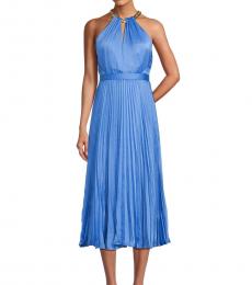 BCBGMaxazria Blue Chain Halter Dress