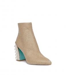 Betsey Johnson Golden Pointed Toe Boots 