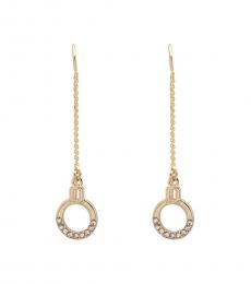 DKNY Golden Crystal Pave Threader Earrings