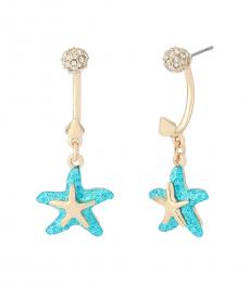 Betsey Johnson Light Blue Mermaid Starfish Barbell Earrings