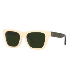 Tory Burch White Rectangular Sunglasses