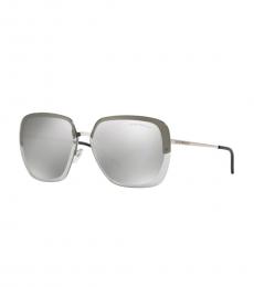 Emporio Armani Silver Light Silver Mirror Sunglasses