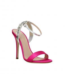 Giuseppe Zanotti Fuchsia Silver Rhinestone Heels
