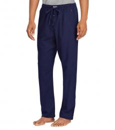 Ralph Lauren Heather Navy Drawstring Flannel Pants