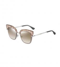 Jimmy Choo Pink-Silver Cat Eye Ladies Sunglasses