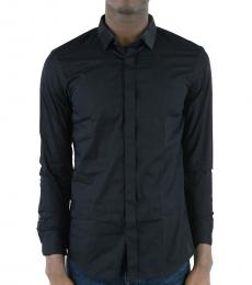 Emporio Armani Dark Blue Cotton Popeline Shirt