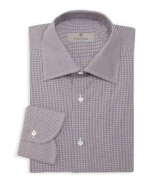 Canali Multicolor Mini Check Print Dress Shirt