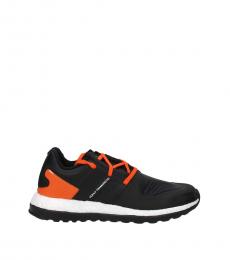 Black Orange Logo Sneakers