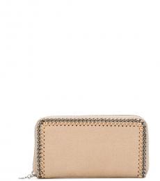 Stella McCartney Beige Falabella Zip Around Wallet