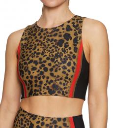 Betsey Johnson Ochre-Colorblock Sports Crop Top