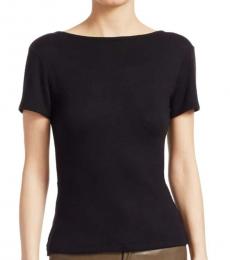 Rag And Bone Black Surplice Open-Back T-Shirt