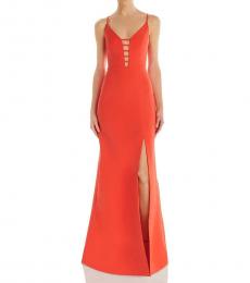 BCBGMaxazria Poinsettia Side Slit Evening Dress