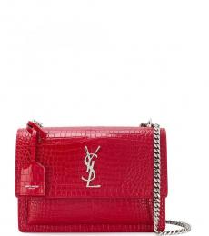 Saint Laurent Red Sunset Medium Shoulder Bag
