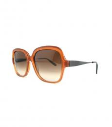 Brown Gradient Logo Sunglasses