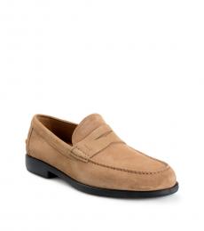 Brown Suede Ferro Loafers