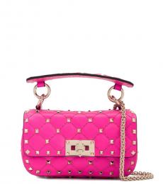 Valentino Garavani Fuchsia Rockstud Spike Mini Shoulder Bag