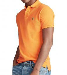 Ralph Lauren Bright Signal Orange Classic Fit Mesh Polo