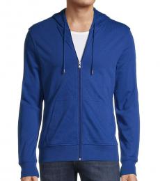 Michael Kors Royal Blue Full-Zip Cotton Hoodie