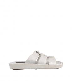 Dolce & Gabbana White Leather Sandals